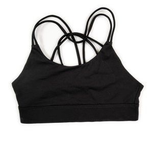 Elegant Black Strappy Sports Bra